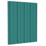 vidaXL Panneaux de toiture 12 Pièces Acier galvanisé Vert 60x45 cm