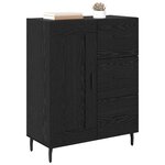 vidaXL Buffet Chêne noir 69 5 x 34 x 90 cm Bois d'ingénierie et fer