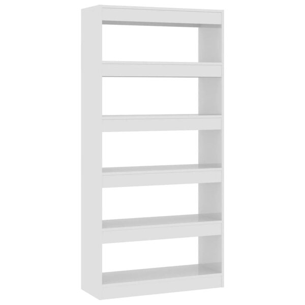 vidaXL Bibliothèque/Séparateur de pièce Blanc brillant bois ingénierie