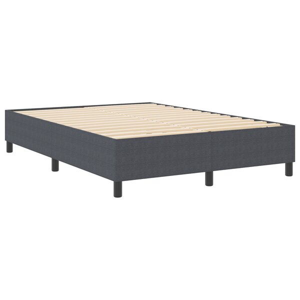 Lit box spring vidaXL Gris foncé 140x200 cm Tissu côtelé