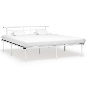 vidaXL Cadre de lit sans matelas blanc métal 200x200 cm