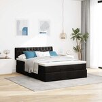 vidaXL Lit ottoman avec matelas noir 140x190 cm tissu