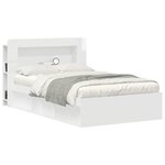 vidaXL Cabinet de Tête de Lit Blanc brillant Bois d’ingénierie
