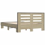vidaXL Cadre de lit chêne sonoma 140x190 cm bois d'ingénierie et métal