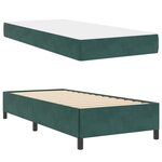 vidaXL Cadre de lit Vert foncé  vert et blanc 100 x 200 cm Velours