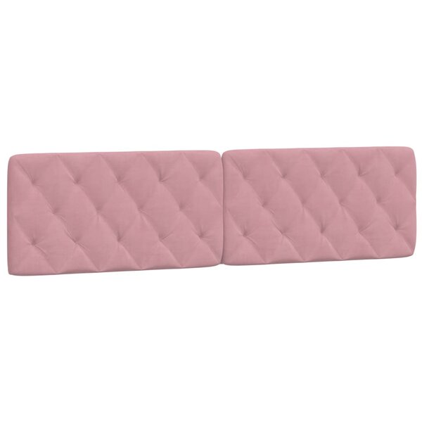 vidaXL Coussin de tête de lit rose 200 cm velours
