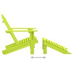 vidaXL Chaise de jardin Adirondack avec pouf bois de sapin solide vert