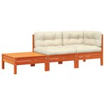 vidaXL Canapé de jardin avec coussins et repose-pied bois pin massif