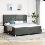 Lit à ressorts vidaXL avec matelas gris foncé 200x200 cm en tissu