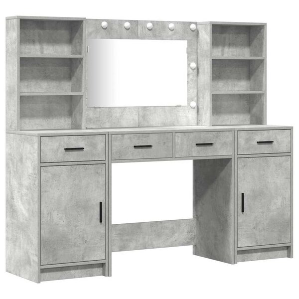 vidaXL Ensemble de Coiffeuse 3 Pièces Gris béton 78.5 x 41 x 135 cm