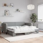 vidaXL Lit de jour avec lit gigogne gris clair 80x200 cm tissu