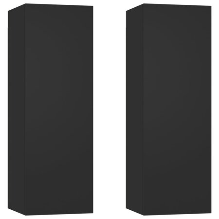 vidaXL Meubles TV 2 Pièces Noir 30 5x30x90 cm Aggloméré