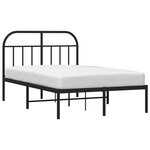 vidaXL Cadre de lit métal sans matelas avec tête de lit noir 120x190cm