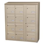 Bloc collectif Leabox  3x4  grade 3  simple face  extérieur  fixation murale  ivoire ral 1015 finition brillante