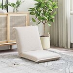 vidaXL Fauteuil de sol ajustable Crème Tissu en laine de mouton