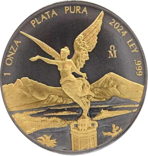 Pièce de monnaie en Argent 1 Dollar g 31.1 (1 oz) Millésime 2024 Gold Black Empire LIBERTAD