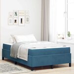 vidaXL Cadre de lit Bleu foncé  blanc et bleu foncé 120 x 190 cm