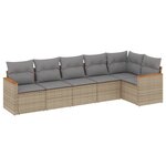 vidaXL Salon de jardin avec coussins 6Pièces mélange beige résine tressée