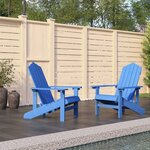 vidaXL Chaises de jardin Adirondack 2 Pièces PEHD Bleu aqua