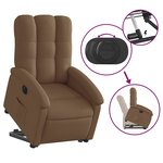 vidaXL Fauteuil inclinable électrique marron tissu