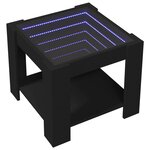 vidaXL Table basse avec LED noir 53x53x45 cm bois d'ingénierie