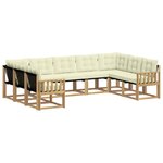 vidaXL Ensemble de canapés d'extérieur 9 pc Blanc et crème