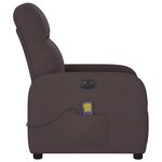 vidaXL Fauteuil de massage inclinable électrique Marron foncé Tissu