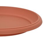 vidaXL Plateau à fleurs rond 6 Pièces Rouge brique Ø 21 5 x 2 5 cm
