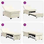 vidaXL Canapé-Lit Crème 194 x 67 x 82 cm Velours