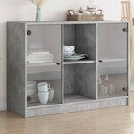 vidaXL Buffet gris béton 102x37x75 5 cm bois d'ingénierie