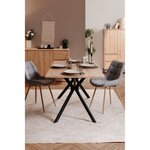 Table à manger ONEX - chêne artisan et noir - 180 x 90 x 75 cm - jusqu'à 10 personnes
