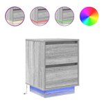 VidaXL Tables de chevet avec lumières LED 2Pièces sonoma gris 38x34x50 cm