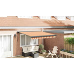 vidaXL Auvent rétractable jaune et blanc 3 5x2 5 m tissu et aluminium