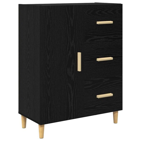 vidaXL Buffet Chêne noir 34 x 69.5 x 90 cm Bois d'ingénierie
