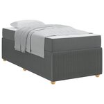 vidaXL Cadre de lit avec matelas Gris foncé 90 x 190 cm tissu