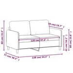 vidaXL Canapé à 2 places Crème 120 cm Velours