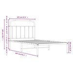 vidaXL Cadre de lit métal sans matelas et tête de lit blanc 100x200 cm