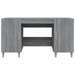 Bureau table poste de travail meuble d'ordinateur informatique étude sonoma 140 x 50 x 75 cm bois d'ingénierie gris 02_0023958