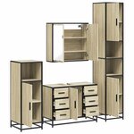 vidaXL Ensemble de meubles de salle de bain 4 Pièces chêne sonoma