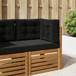 vidaXL Coussin de canapé d'extérieur 3 Pièces Noir Polyester
