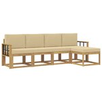 vidaXL Ensemble de canapés d'extérieur 5 Pièces Blanc et Beige