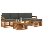 vidaXL Ensemble de canapés d'extérieur 6 Pièces Naturel et Anthracite