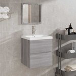 vidaXL Armoire de bain et miroir Sonoma gris Bois d'ingénierie