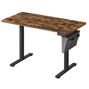 Bureau électrique assis-debout bureau réglable en hauteur 60 x 120 x (72-120) cm 4 hauteurs mémorisables pochette de rangement pour bureau marron 12_0004577