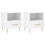 vidaXL Tables de chevet 2 Pièces blanc 40x35x47 5 cm bois d’ingénierie