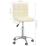 vidaXL Chaise pivotante de bureau Crème Tissu