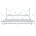 vidaXL Cadre de lit métal avec tête de lit/pied de lit blanc 140x200cm