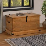 vidaXL Coffre de rangement HALDEN 91x48x47 cm bois massif pin