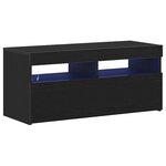 vidaXL Meuble TV Noir 90 x 35 x 40 cm Bois d'ingénierie