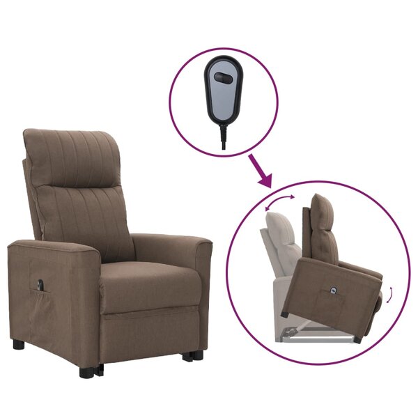 vidaXL Fauteuil Taupe Tissu